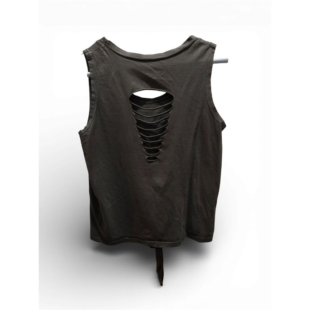 Teen Graphic Tie-Front Tank Top | Sleeveless Casual Top | Size M - Picture 7 of 15